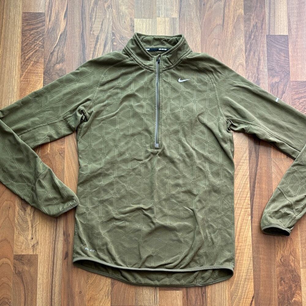 Nike Men’s Size M Olive Green Quarter-Zip Performance Pullover
